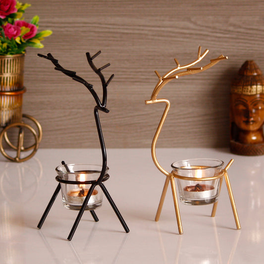 Decorative Deer Shape Handcrafted Metal Tea Light Holder