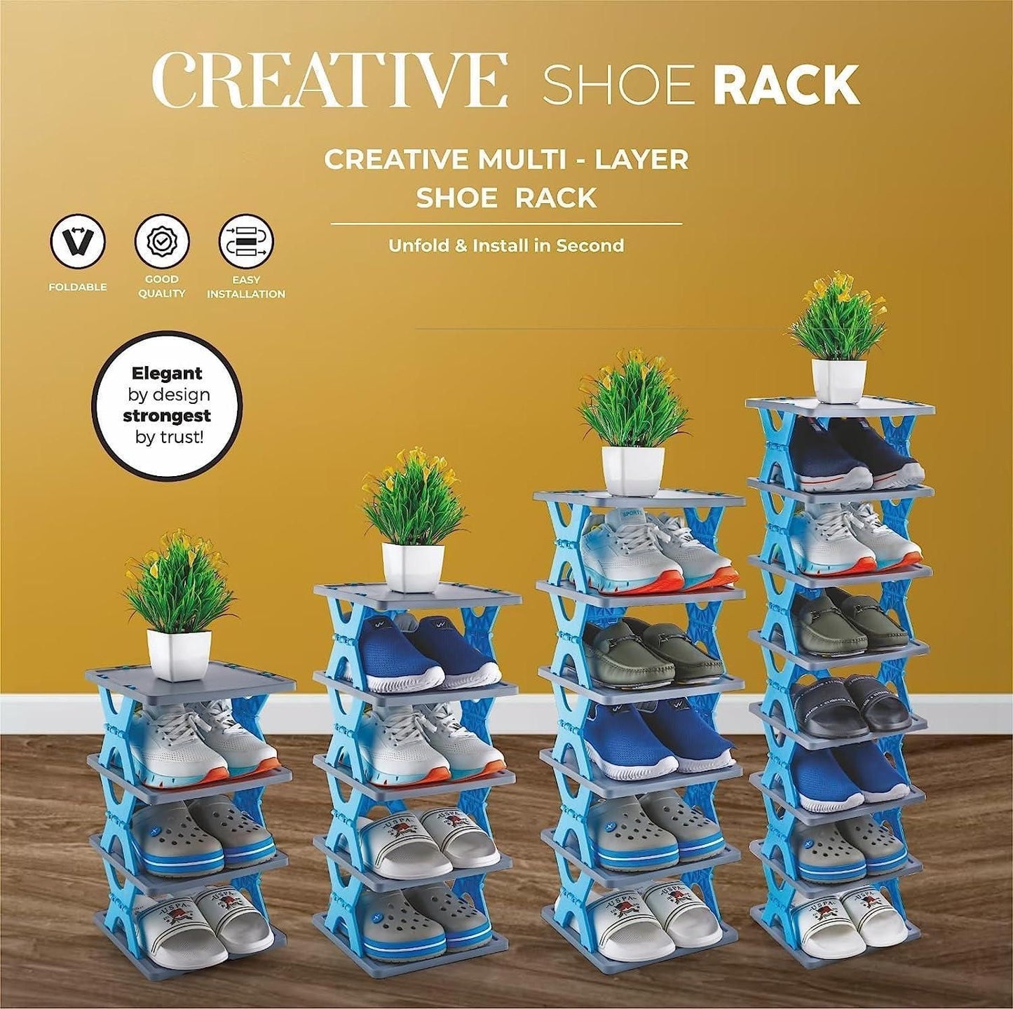 Smart Foldable Shoes Tier Shoe Rack