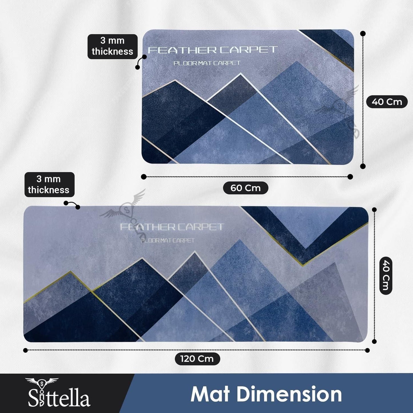 Rubber Floor Mat(Pack of 2)