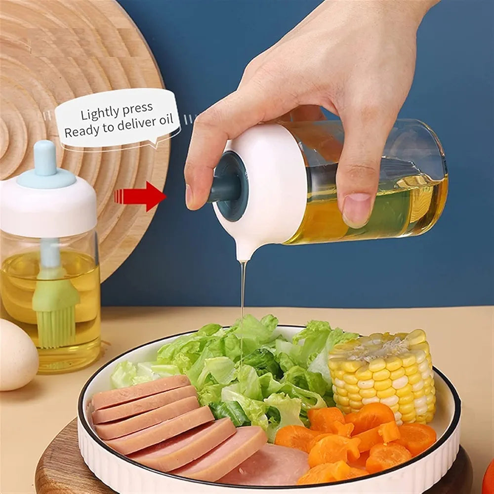 Glass Oil Dispenser with Silicone Brush