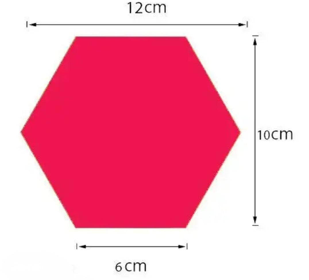 Wall Sticker's Hexagon 14 Silver (12 cm x 10 cm Each Piece )