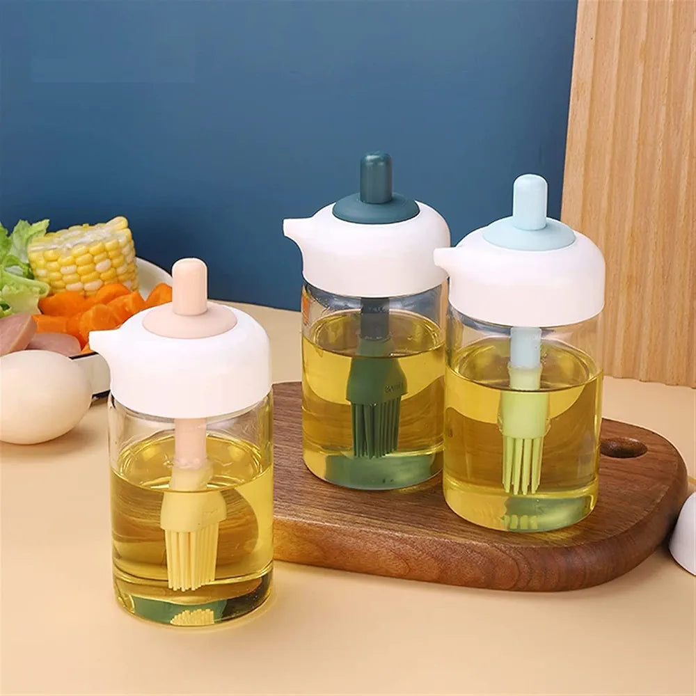 Glass Oil Dispenser with Silicone Brush