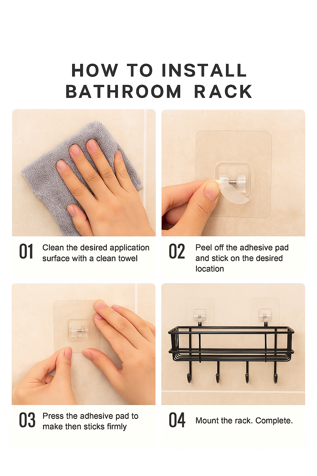Self Adhesive Kitchen/Bathroom Shelf