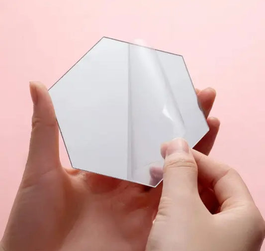 Wall Sticker's Hexagon 14 Silver (12 cm x 10 cm Each Piece )