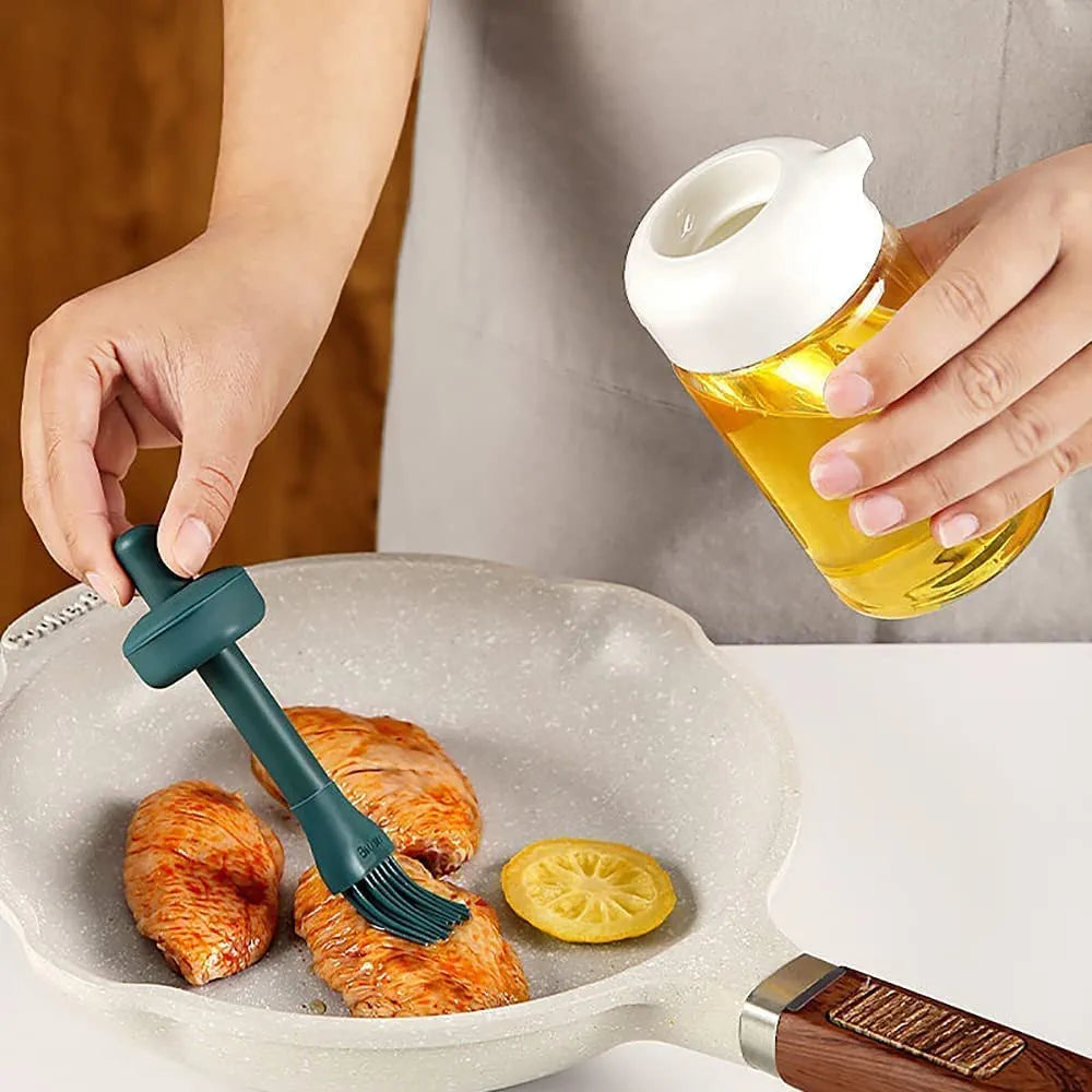 Glass Oil Dispenser with Silicone Brush