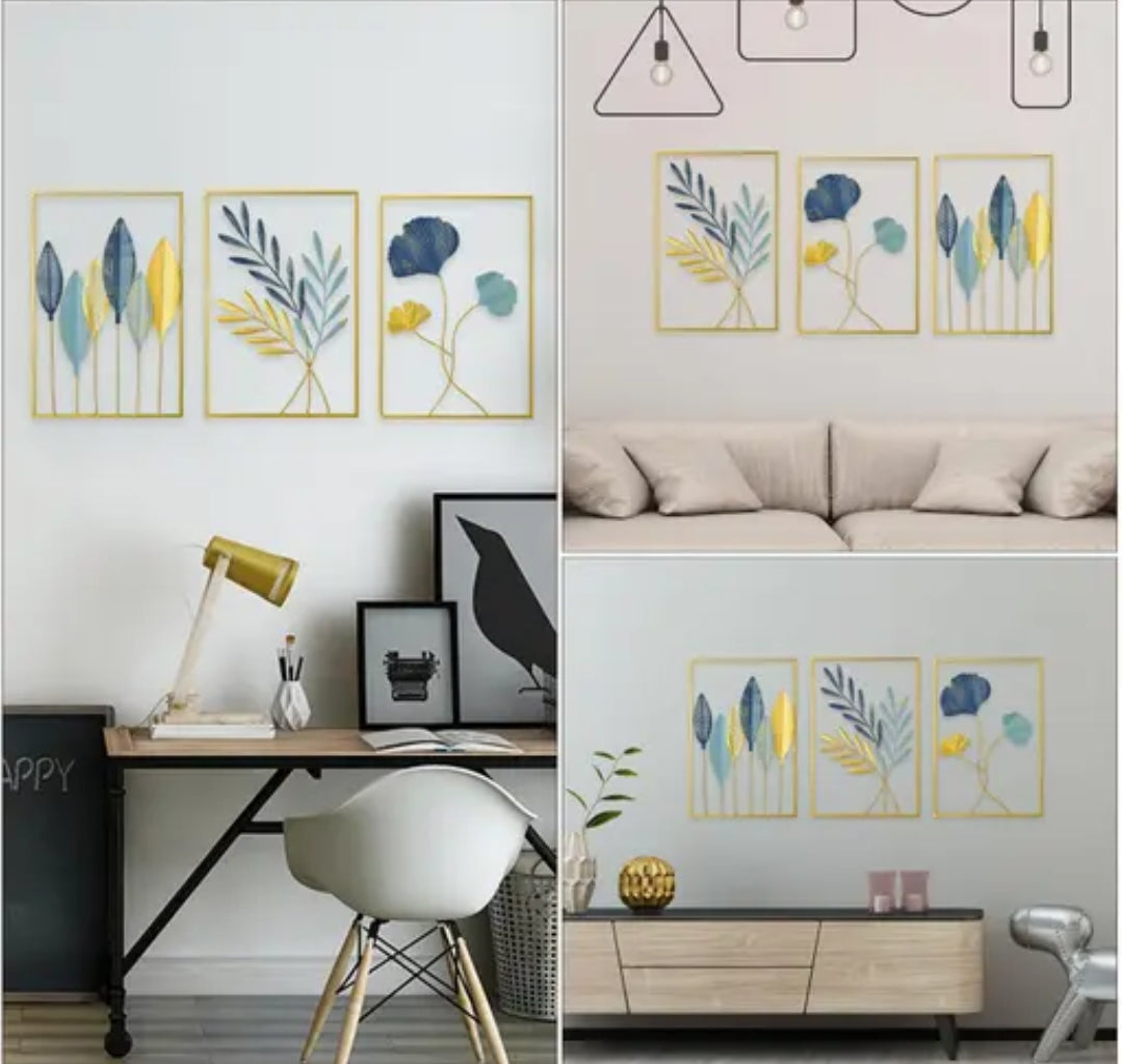 Modern Metal Leaf Wall Art