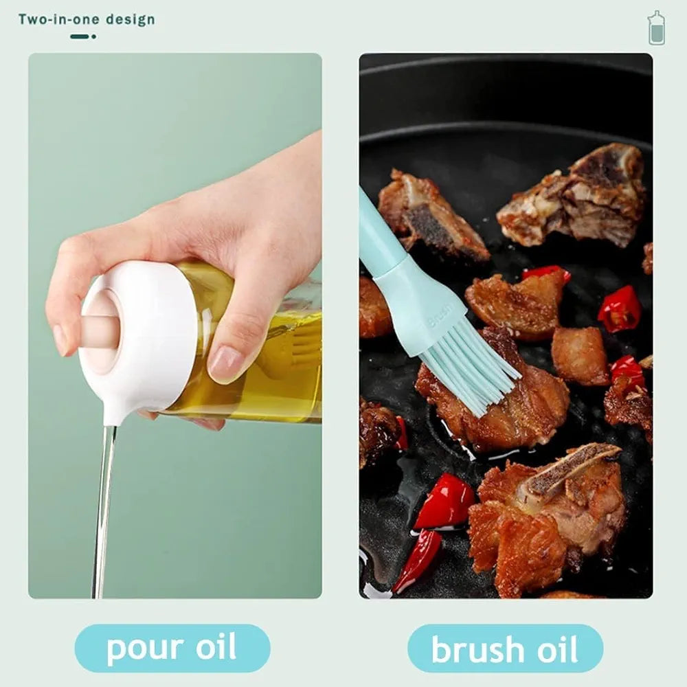 Glass Oil Dispenser with Silicone Brush
