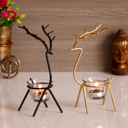 Decorative Deer Shape Handcrafted Metal Tea Light Holder