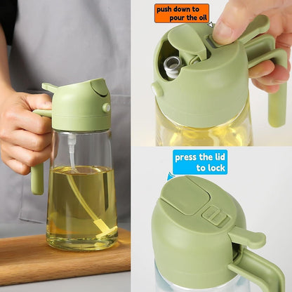 Sprayable And Pourable Glass Oil Bottle
