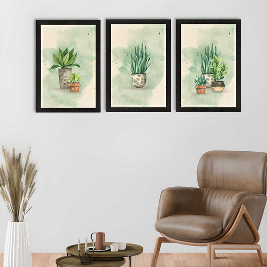 Watercolour Flower Pot Satin Matt Texture UV Art Painting