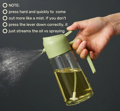 Sprayable And Pourable Glass Oil Bottle