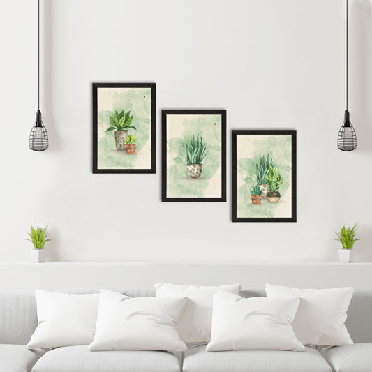 Watercolour Flower Pot Satin Matt Texture UV Art Painting