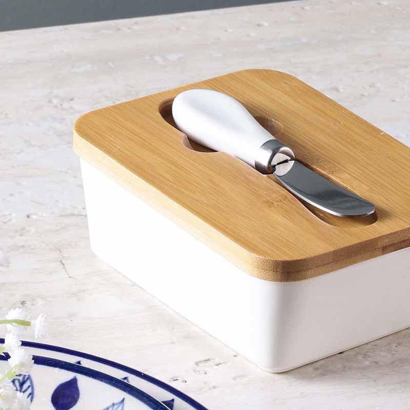 Ceramic Butter Container With Knife