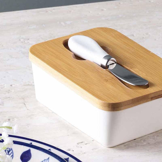 Ceramic Butter Container With Knife