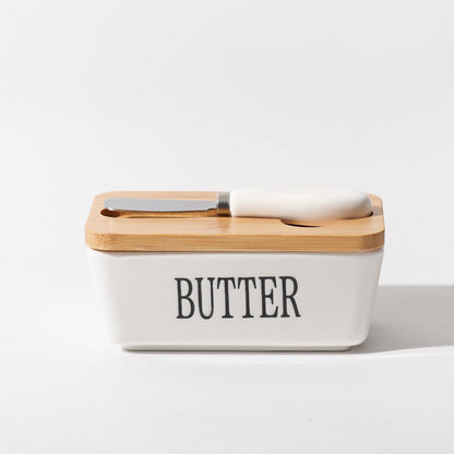 Ceramic Butter Container With Knife