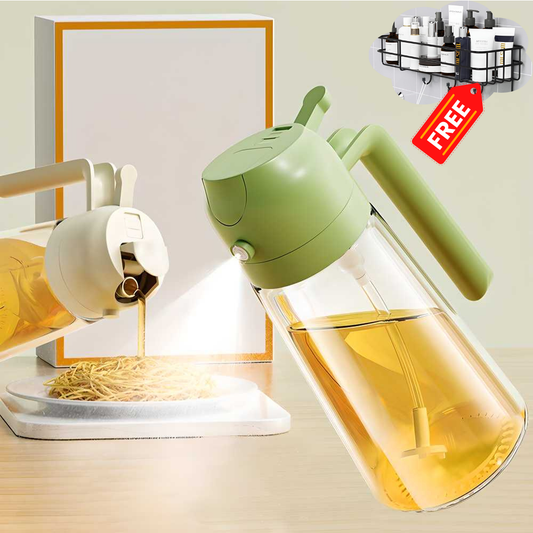 Sprayable And Pourable Glass Oil Bottle + Bathroom Rack (FREE)